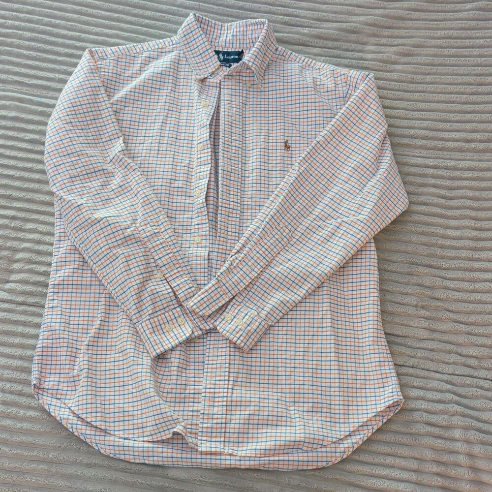 Polo Ralph Lauren Shirt Multi Color Striped Classic Fit Button Up L 15 1/2 32/33